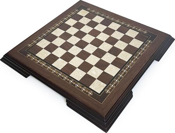 Flat Ayaklı Ahşap Satranç Tablası Küçük Ceviz 35x35cm - Image 1