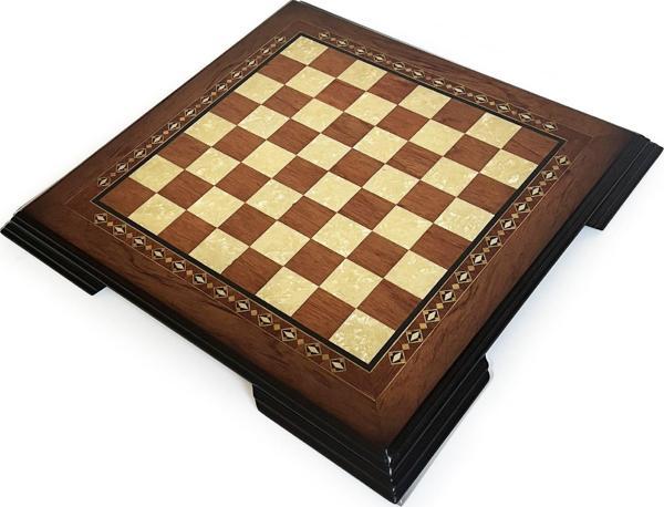 Flat Ayaklı Ahşap Satranç Tablası Küçük Gül 35x35cm - Image 1