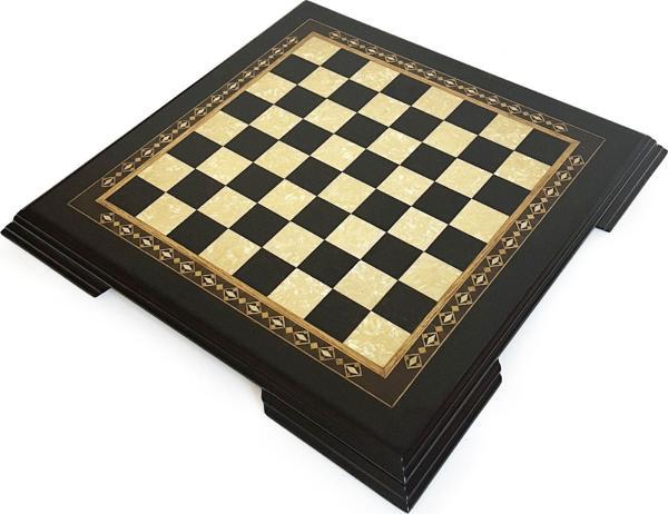 Flat Ayaklı Ahşap Satranç Tablası Küçük Siyah 35x35cm - Image 1