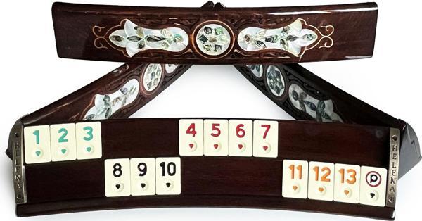 Helena Wood Art Abalone Yeşil Sedef Kakma Ahşap Okey Takımı El Yapımı - Image 1
