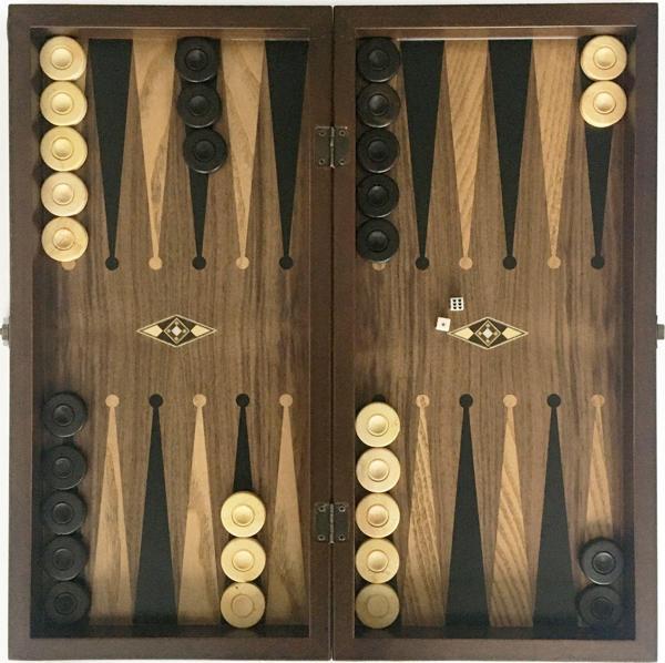 Helena Wood Art Eko El Yapımı Ahşap Tavla Ceviz Damasız - Image 1
