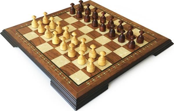Helena Wood Art El Yapımı Ahşap Kızıl Dama Takımı 48 cm Kahve-50mm - Image 1