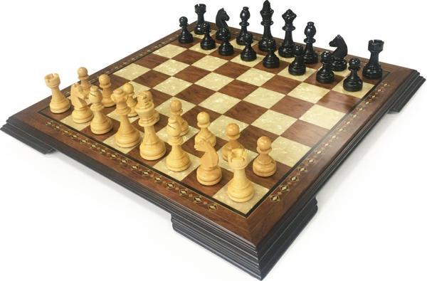 Helena Wood Art El Yapımı Ahşap Satranç Seti Kızıl - Image 1