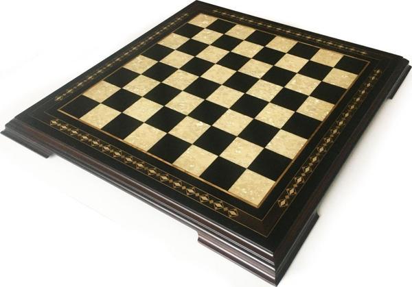 Helena Wood Art El Yapımı Masif Ahşap Sedefli Satranç Tablası 59x59 - Image 1