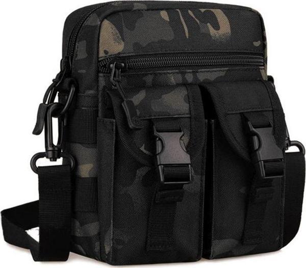 Protector Plus Omuzdan Askılı Küçük Taktik Outdoor Gündelik El Çantası Siyah Akrep Kamuflaj - Image 1
