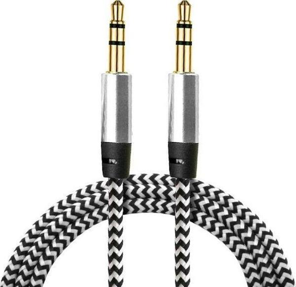 Diwu AUX Stereo 3.5mm Data Ses Örgü Kablo Beyaz - Image 1
