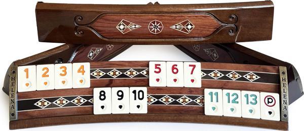 Helena Wood Art Mozaikli Oval Masif Okey Takımı Gül - Image 1