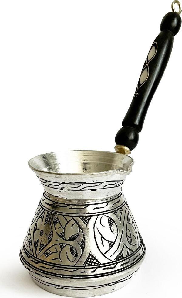 Shark Anatolia Külhan Bakır Cezve Kalay Oyma İşçiliği 580ml No:3 - Image 1