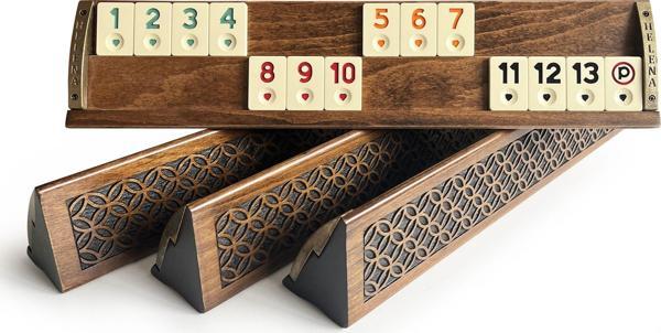 Helena Wood Art VIP Oymalı Masif Ahşap Okey Takımı Begonya - Image 1