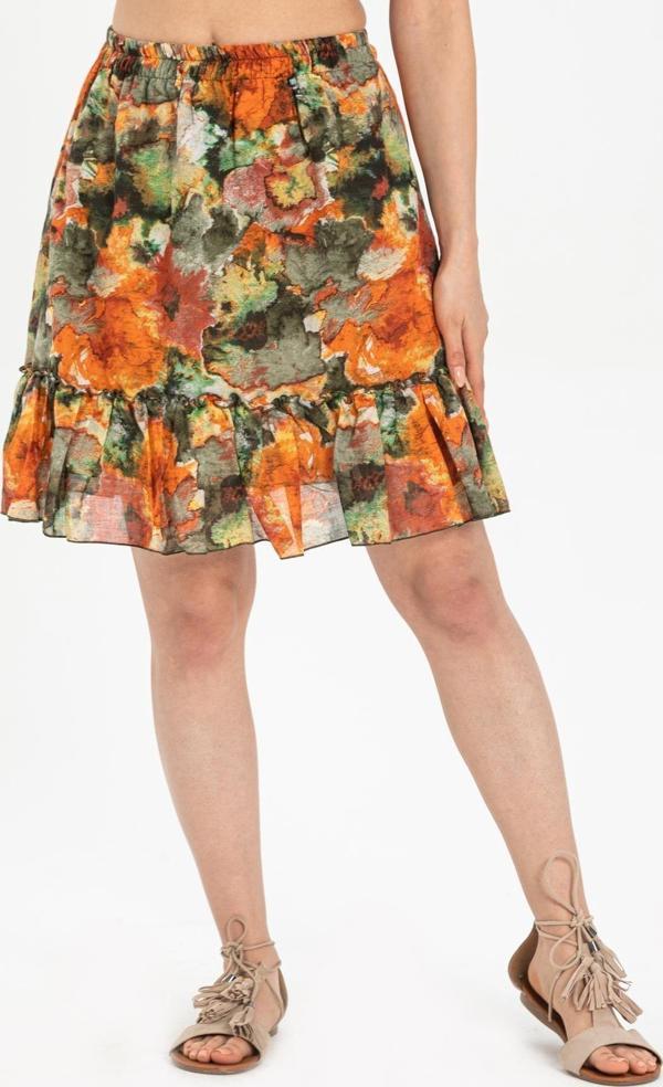 Nesrin Vual Kısa Yazlık Etek Turuncu Trnc - Image 1