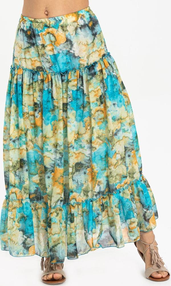 Nesrin Vual Uzun Yazlık Etek Turkuaz Trkz - Image 1