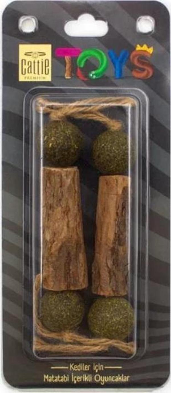 CATTİE MATATABİ İÇERİKLİ KEDİ OYUNCAĞI DUMBELL ÇUBUK 2Lİ - Image 1