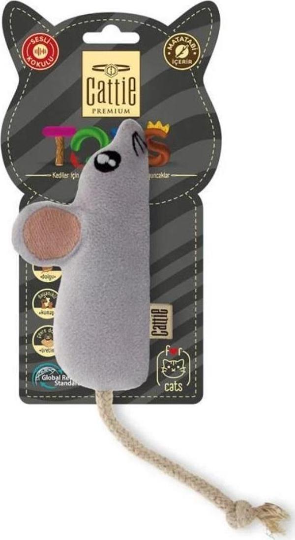 CATTİE MATATABİ İÇERİKLİ KEDİ OYUNCAĞI PELUŞ FARE 11CM - Image 1