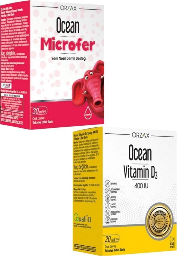 Ocean Microfer Damla 30 Ml + Ocean Vitamin D3 400Iu Sprey 20 Ml - Image 1