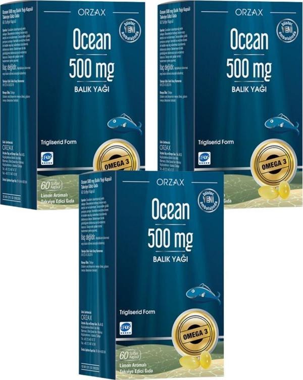 Ocean 500 Mg Balık Yağı 60 Kapsül x 3 Adet - Image 1