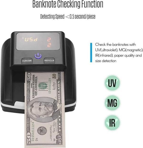 Bill Counter AL-130 F5 SahtePara Kontrol Makinesi 5 Ülke Parası - Image 1