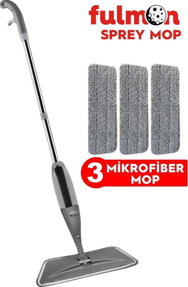 FULMON SPREY MOP GRİ 3 MİKROFİBER MOP SET - Image 1