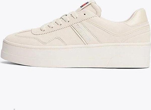 Tommy Hilfiger Kadın Bej Greenwich Süet Sneaker - Image 1