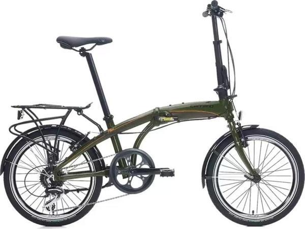 Carraro Flexi 108 V Fren 8 Vites 20 Jant Katlanır Bisiklet Mat Haki Siyah Turuncu - Image 1