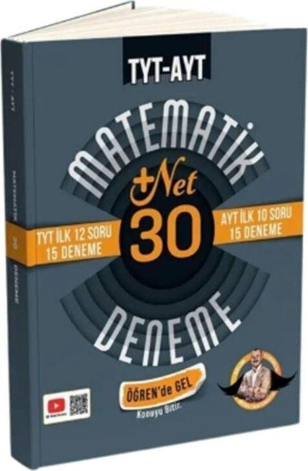 Bıyıklı Matematik TYT İlk 12 AYT İlk 10 Soru Matematik 30 Deneme - Bıyıklı Matematik Yayınları - Image 1