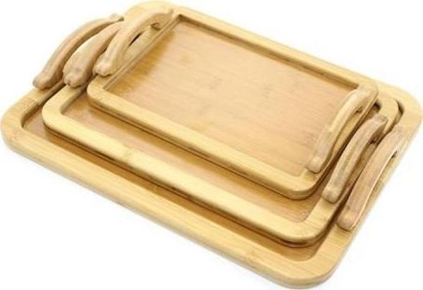 3'lü Bambu Tepsi Model 3 - Image 1