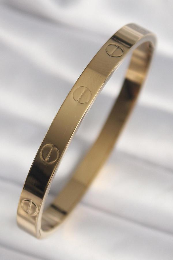 316L Çelik Gold Renk Cartier Model Kadın Kelepçe - TJ-BB6737 - Image 1
