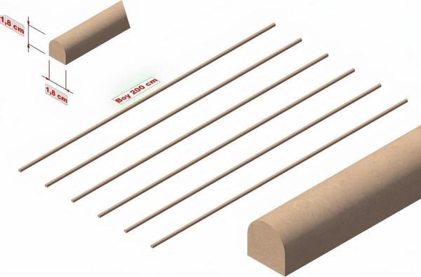 Rafhomestore İskandinav Oval Duvar Çıtası 18Mm (Kalınlık) 18Mm (En) X 200 Cm (Boy) (6 Adet) - Image 1