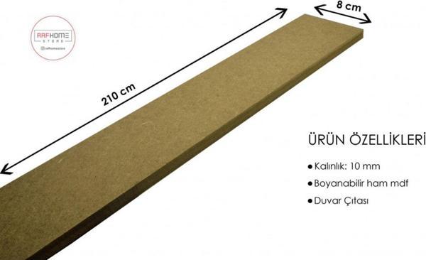 Rafhomestore Duvar Çita Çalişmasi 10 Mm (Kalinlik) 8 Cm (En) X 210 Cm (Boy) Ham Mdf ( 1 Boy ) - Image 1