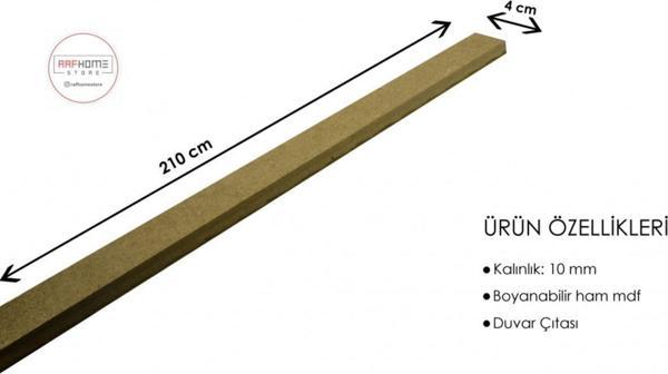 Rafhomestore Duvar Çita Çalışması 10 Mm Kalınlık 4 Cm En X 210 Cm Boy Ham Mdf  1 Boy - Image 1