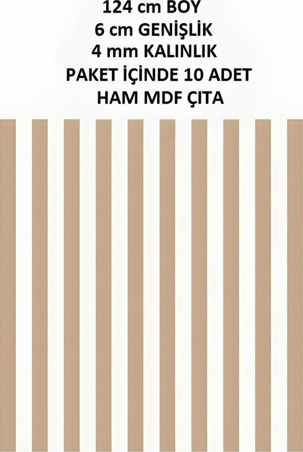 Rafhomestore Yeni Ham Mdf İskandinav Çıta 4 Mm Kalınlık  X 124 Cm Uzunluk X 6  Cm Genişlik ( 10 Adet ) - Image 1