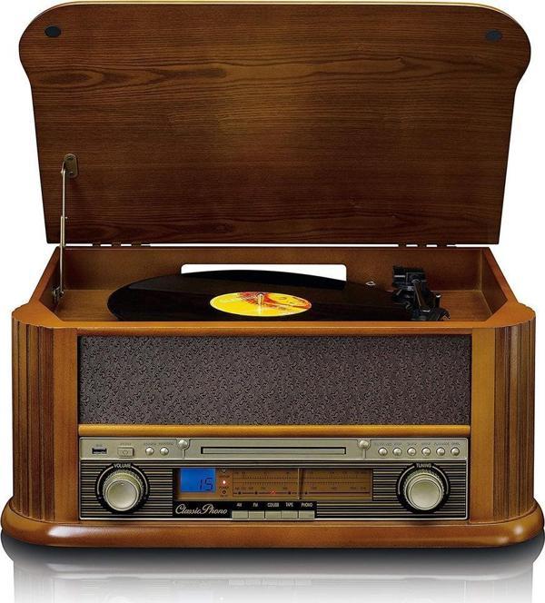 Lenco TCD-2550 Retro USBli Radyolu CD Çalarlı Kasetli Pikap - Image 1