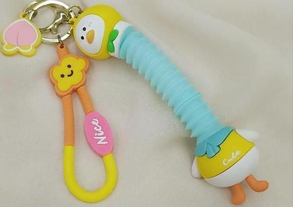 Mavi Ördek Anahtarlık Silikon Boynu Uzayan Fiğür Çanta Süsü Oyuncak - Image 1