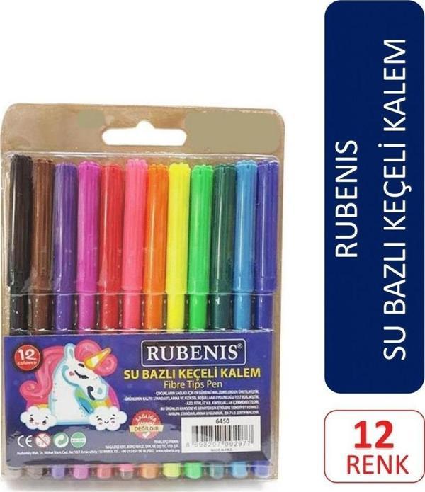 Rubenis 12 Li Su Bazlı Keçeli Kalem - Image 1