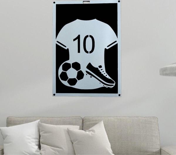 Nfsdızayn 10 Numara Futbol Dekoratif Lazer Kesim Metal Tablo - Image 1