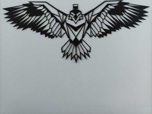 Nfsdızayn Geometrik Kartal Lazer Kesim Metal Tablo - Image 1