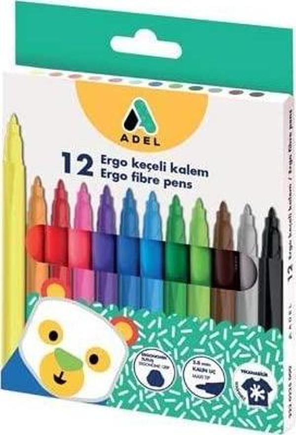Adel Ergo Keçeli Kalem 12 Renk(128504) - Image 1