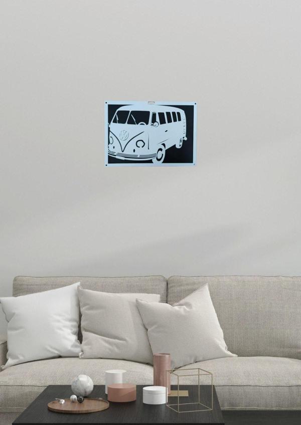 Nfsdızayn Volkswagen Klasik Minibüs Lazer Kesim Metal Tablo - Image 1