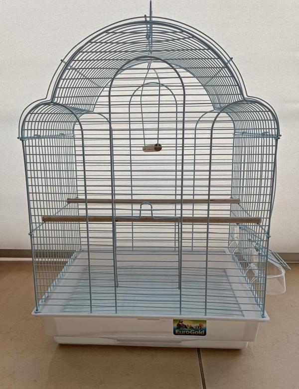 Eurogold Bombeli Paraket Kafesi Beyaz 42x30x57 cm  - Image 1
