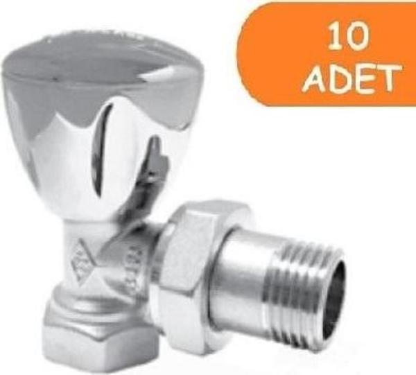 10 Adet ECA RV3 1/2 Köşe Radyatör Valfi Krom Kaplamalı Petek Havlupan Vanası 602120749 - Image 1