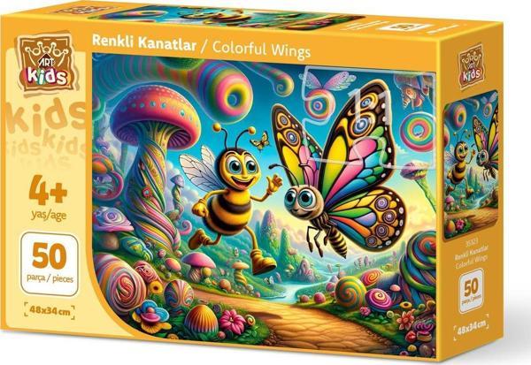 Art Puzzle Art Çocuk Renkli Kanatlar 50 Parça Puzzle - Image 1