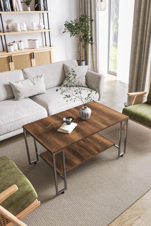 ED Efelez Design Nury Orta Sehpa Gümüş Metal - Barok Tabla - Image 1