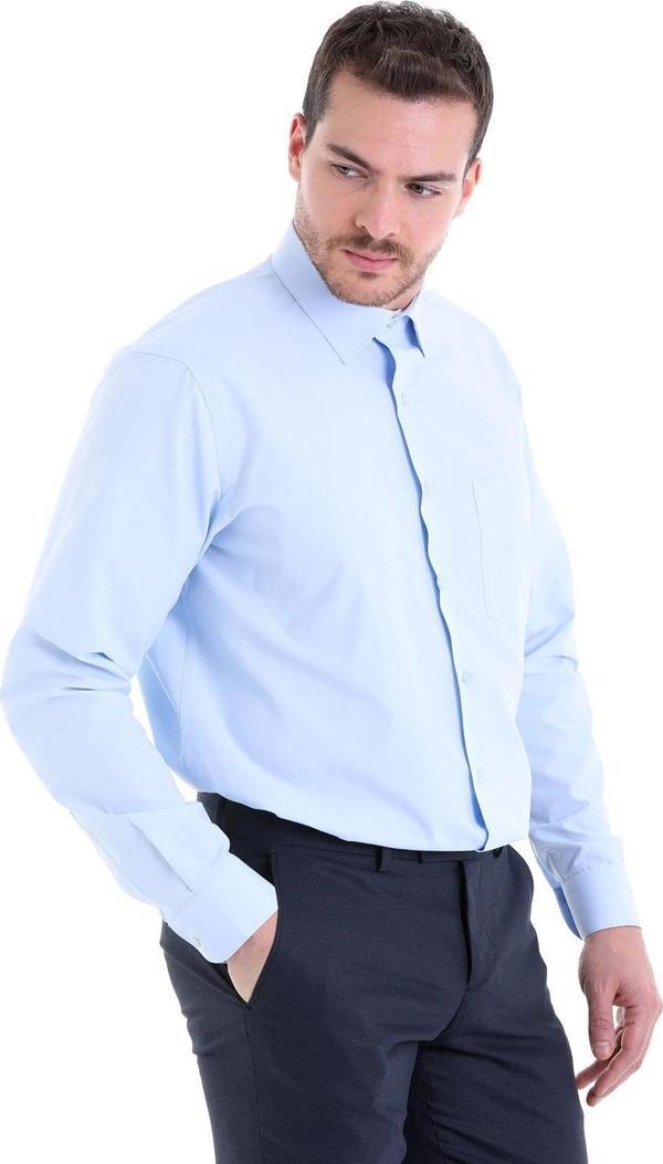 Dormen Classics Erkek Kolay Ütülenebilir Regular Fit Geniş Kesim Klasik Yaka Cepli Gömlek - Image 1