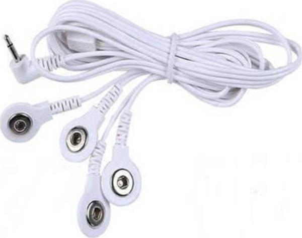 4 Uçlu Çıtçıtlı Tens Pedi Kablosu Elektrot Tens Pedi Masaj Aleti Kablosu - Image 1