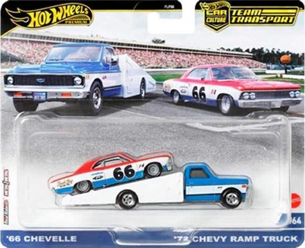 HOTWHEELS TEAM TRANSPORT 66 Chevelle & 72 Chevy Ramp Truck - Image 1