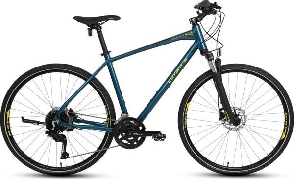 Carraro Sportive 227C HD Fren Cues 18 Vites 28 Jant Şehir Bisikleti Satin Mavi Sarı 46 Kadro - Image 1