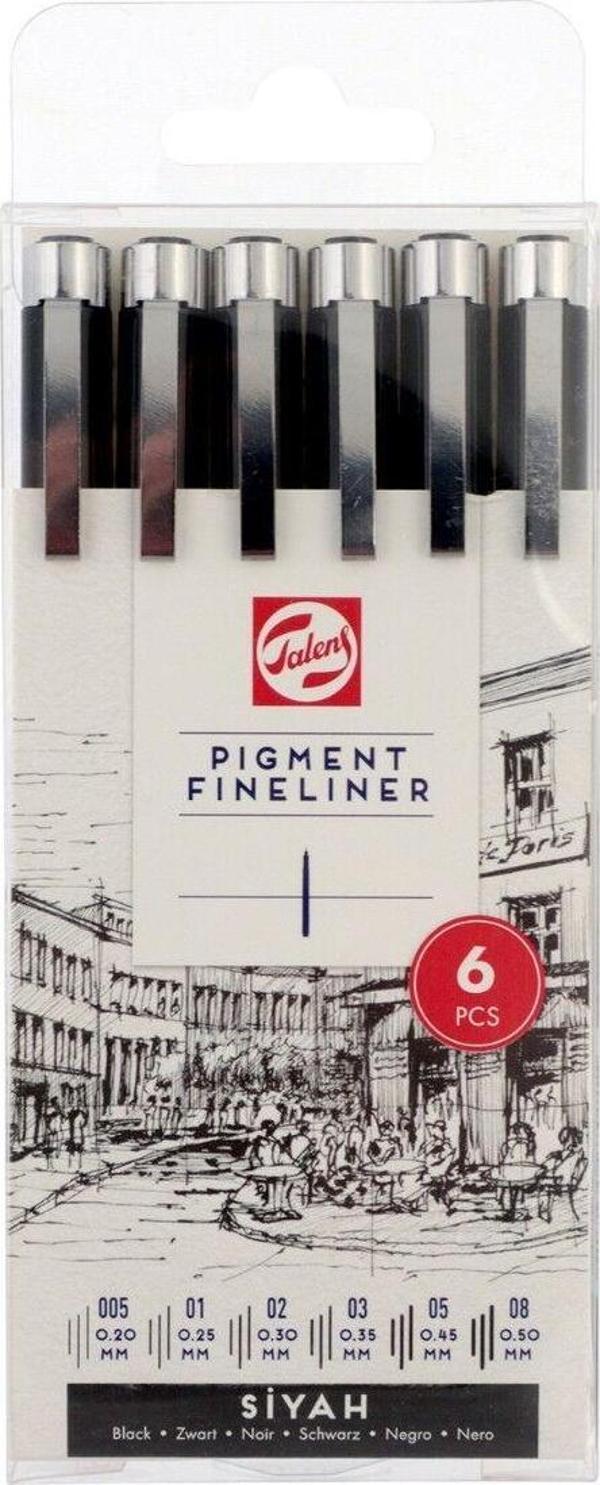 Talens Pigment Fineliner 6'lı Teknik Çizim Kalemi / - Image 1