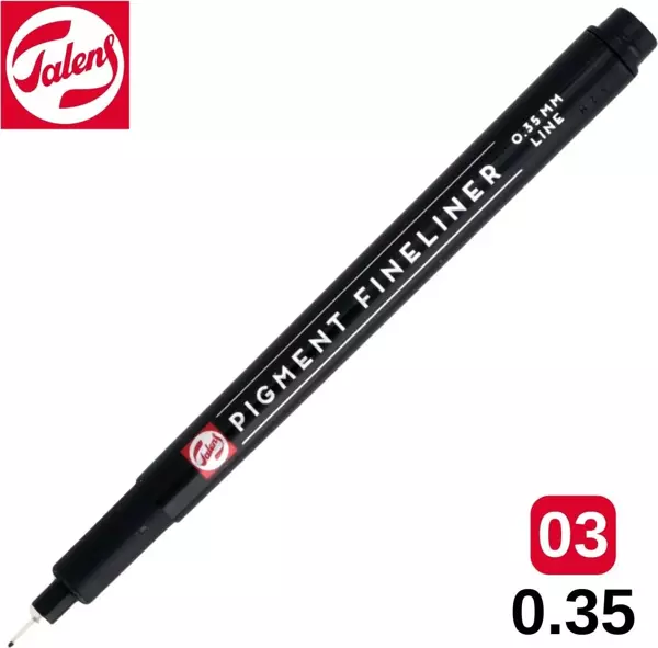 Talens Pigment Fineliner Teknik Çizim Kalemi Siyah 03 (0.35mm) / - Image 1