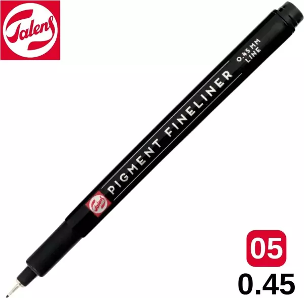Talens Pigment Fineliner Teknik Çizim Kalemi Siyah 05 (0.45mm) / - Image 1