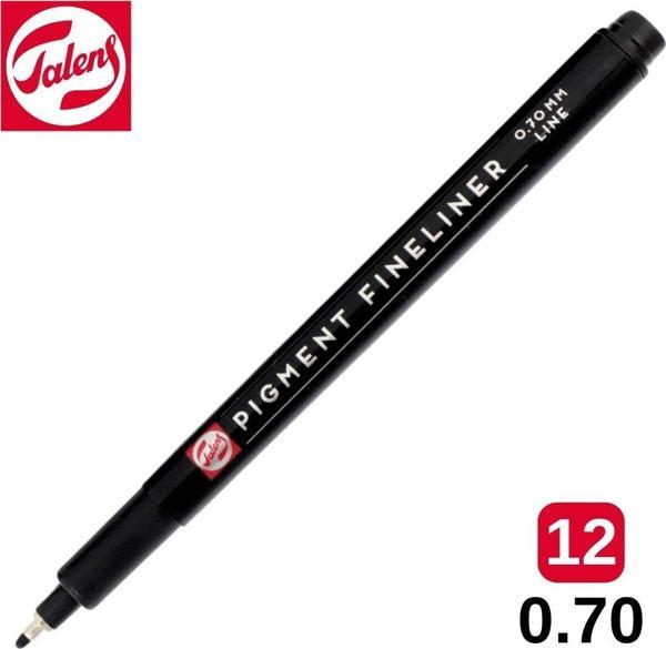 Talens Pigment Fineliner Teknik Çizim Kalemi Siyah 12 (0.70mm) / - Image 1