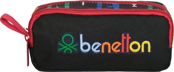 United Colors of Benetton Çift Bölmeli Harf Baskılı Kalemlik Siyah / BNT.0033 - Image 1